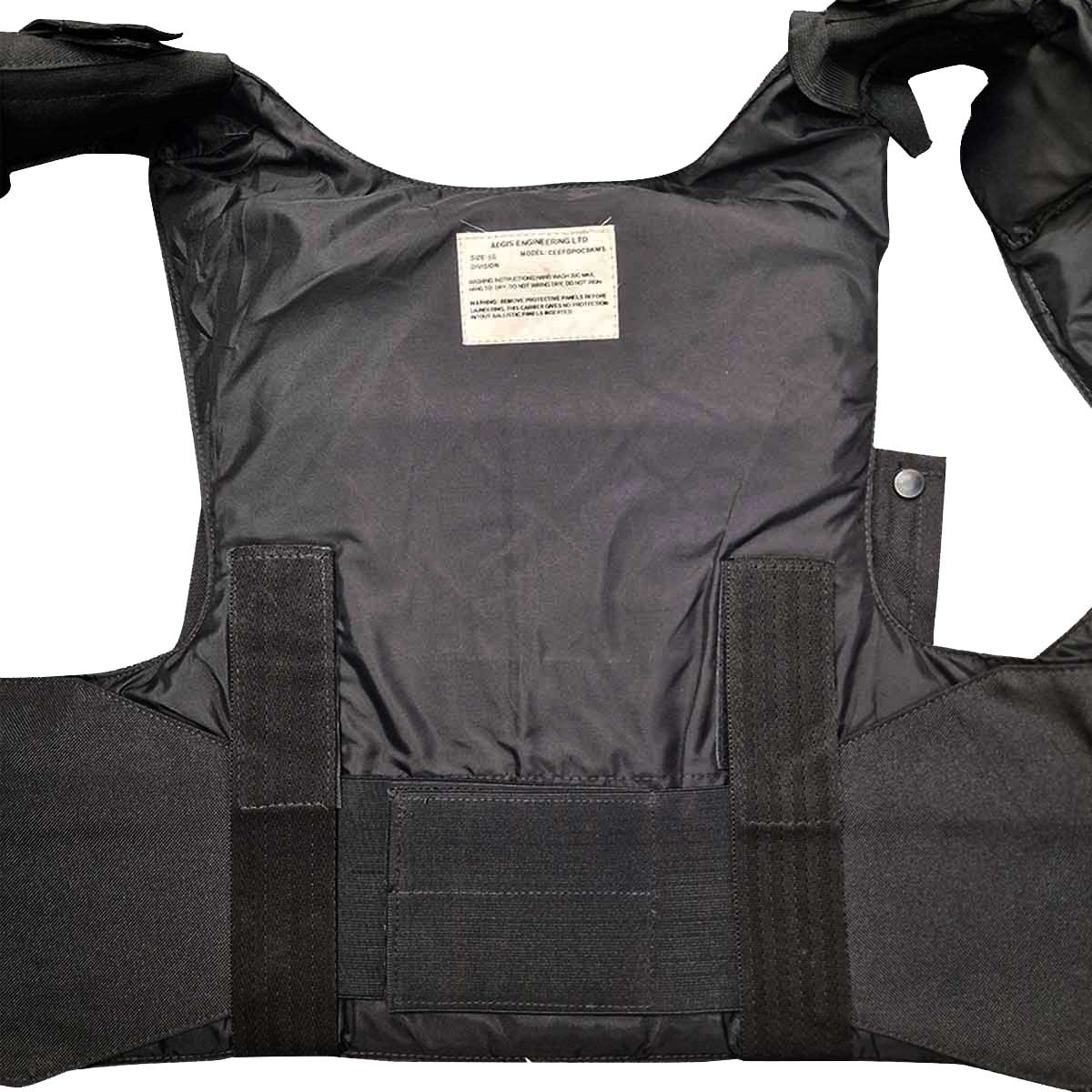 aegis overt stab vest bulletproof black body armour adjustable waist