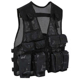 angle view of black btp camo kombat kids assault vest