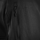 arm pocket on stoirm black tactical softshell jacket