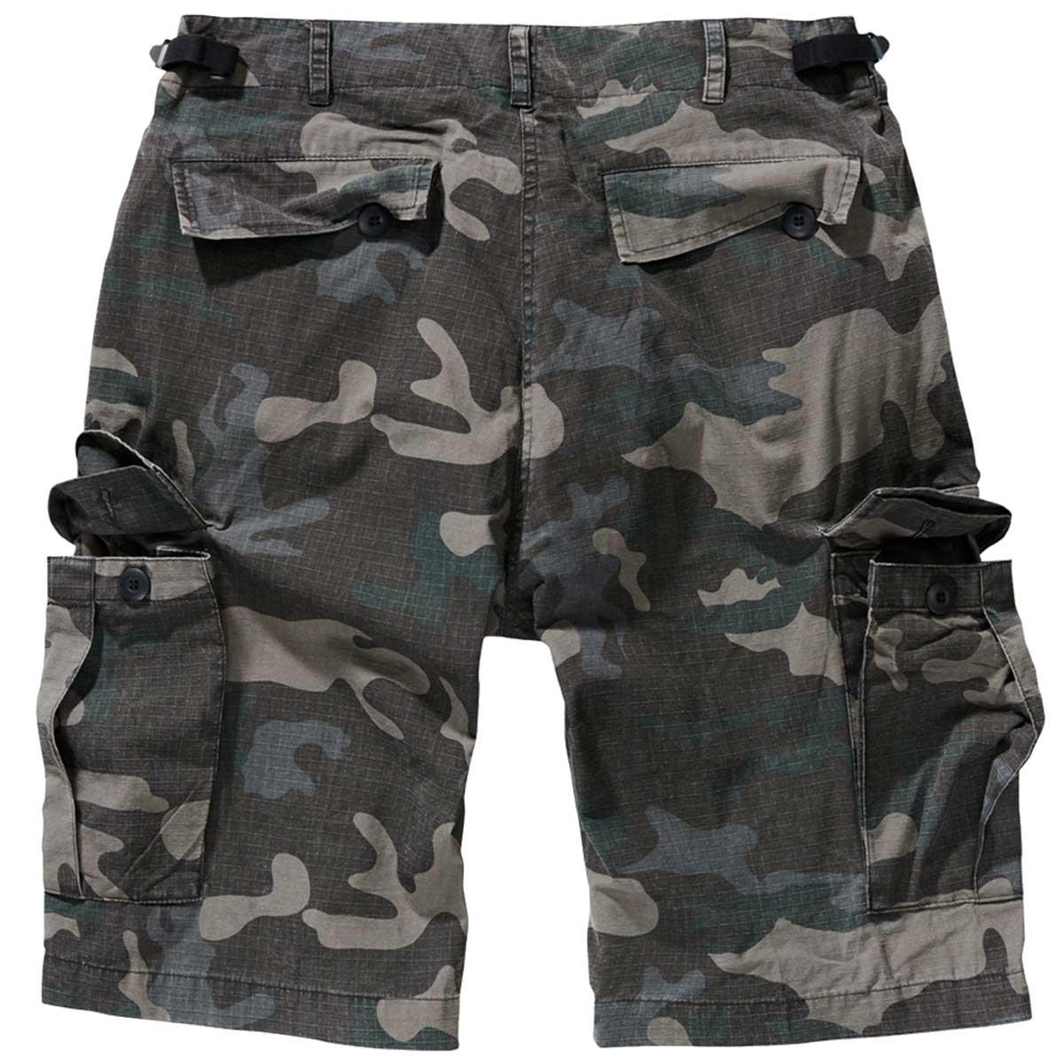 back pockets of brandit dark camo bdu ripstop shorts