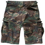 back pockets of brandit woodland camo bdu ripstop shorts