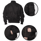 black mil tec us tactical flight jacket rear pocket zip cuff details