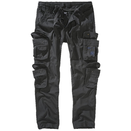 brandit pure slim fit cargo trousers anthracite