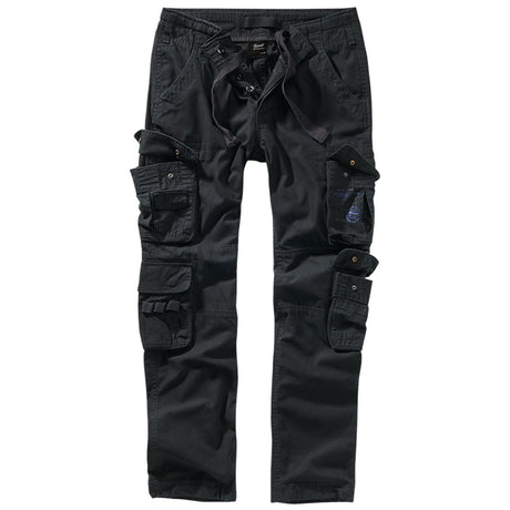 brandit pure slim fit cargo trousers black