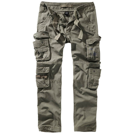 brandit pure slim fit cargo trousers olive