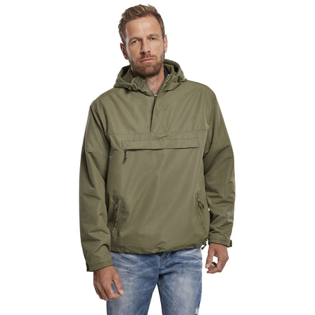 brandit olive windbreaker jacket front chest pocket