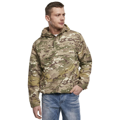 brandit tactical camo windbreaker jacket front chest pocket