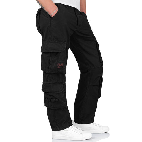 Surplus Airborne Slim Fit Cargo Trousers Black | Military Kit