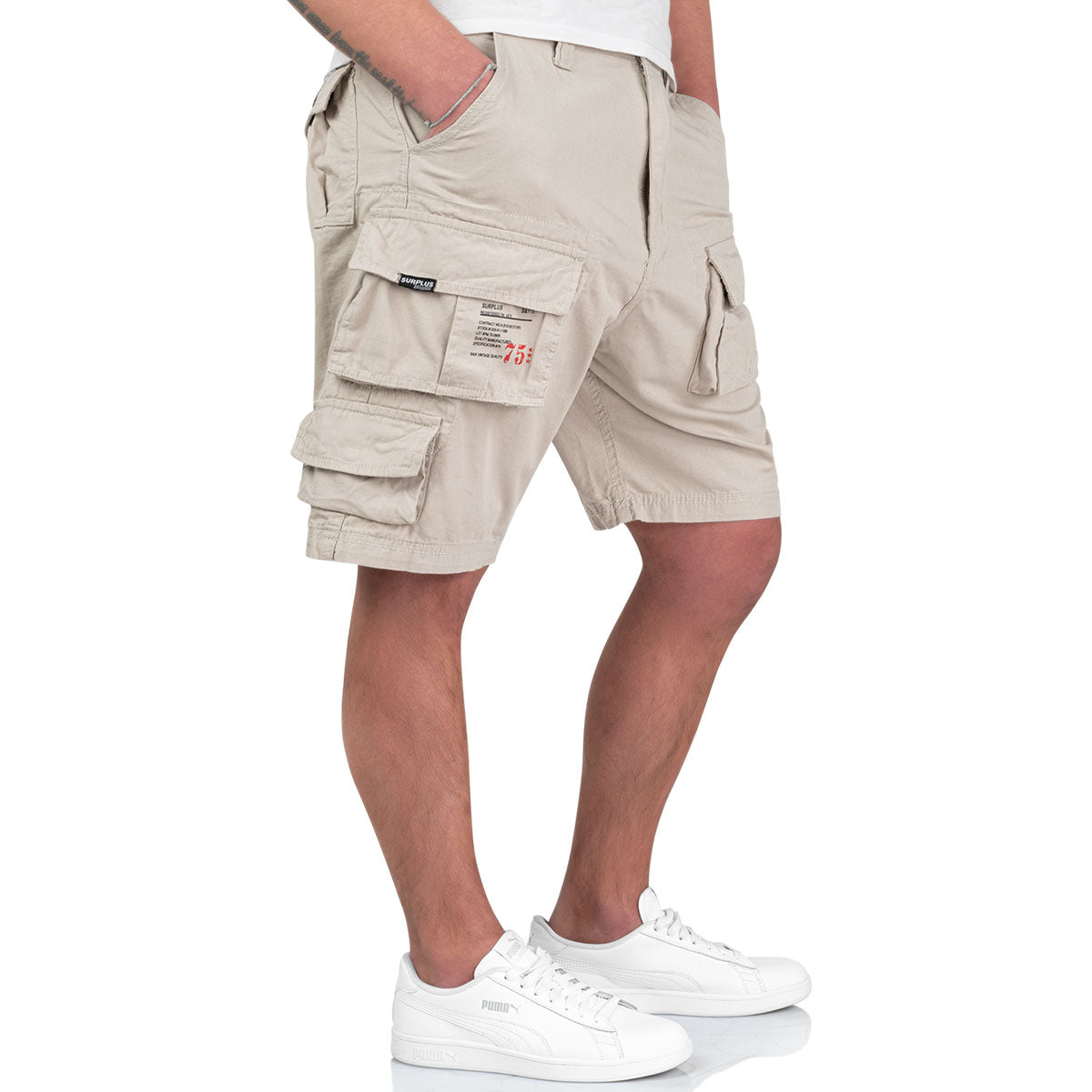 Surplus Mens Trooper Shorts Off White