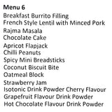 contents of british army 24 hour general purpose ration pack menu 6