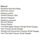 contents of british army 24 hour general purpose ration pack menu 8