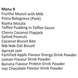 contents of british army 24 hour general purpose ration pack menu 9