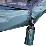 dd olive beer holder suspended on hammock with bottle