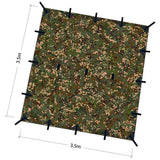 diagram of dd hammocks tarp 3.5 x 3.5 camouflage