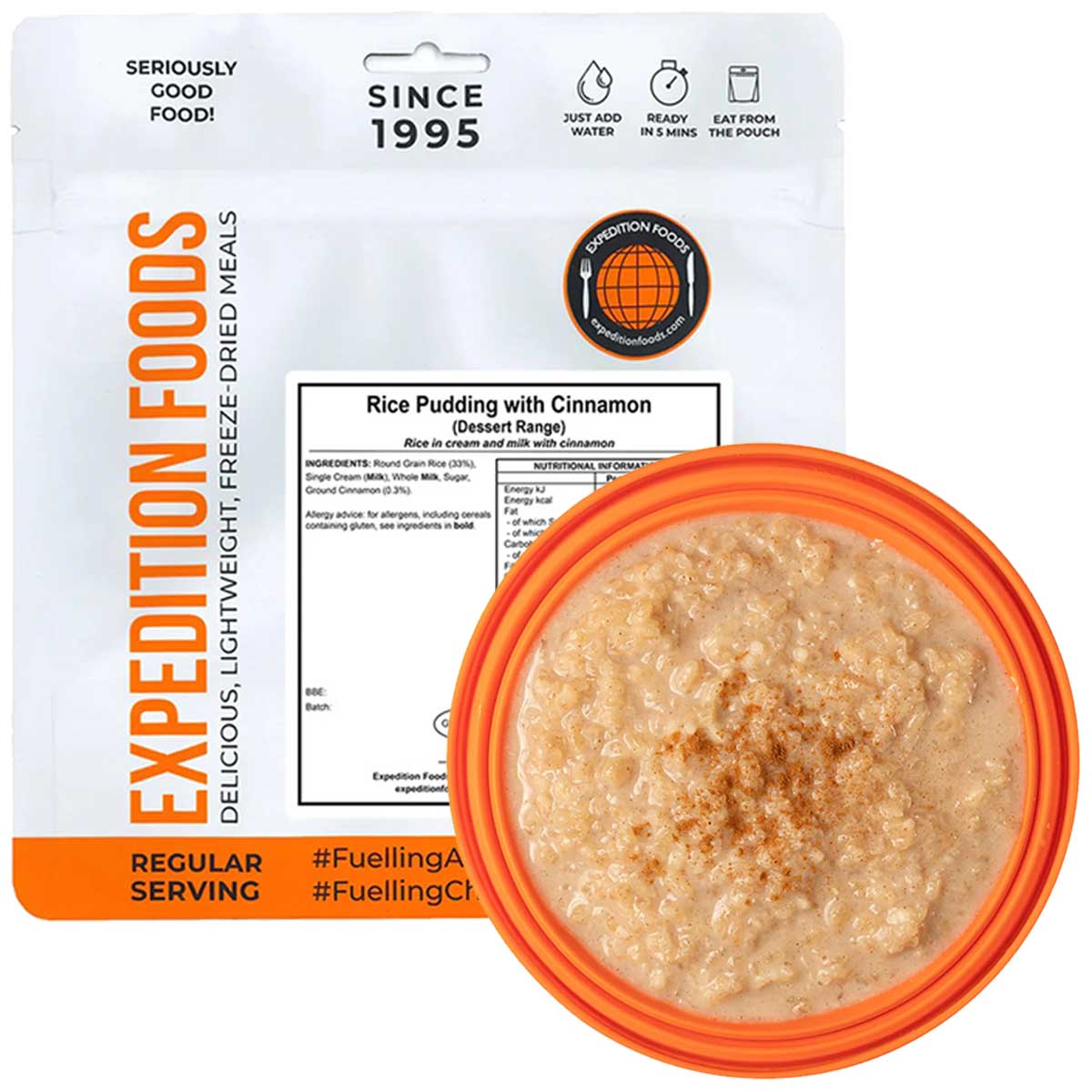 expedition foods rice pudding with cinnamon 450 kcal