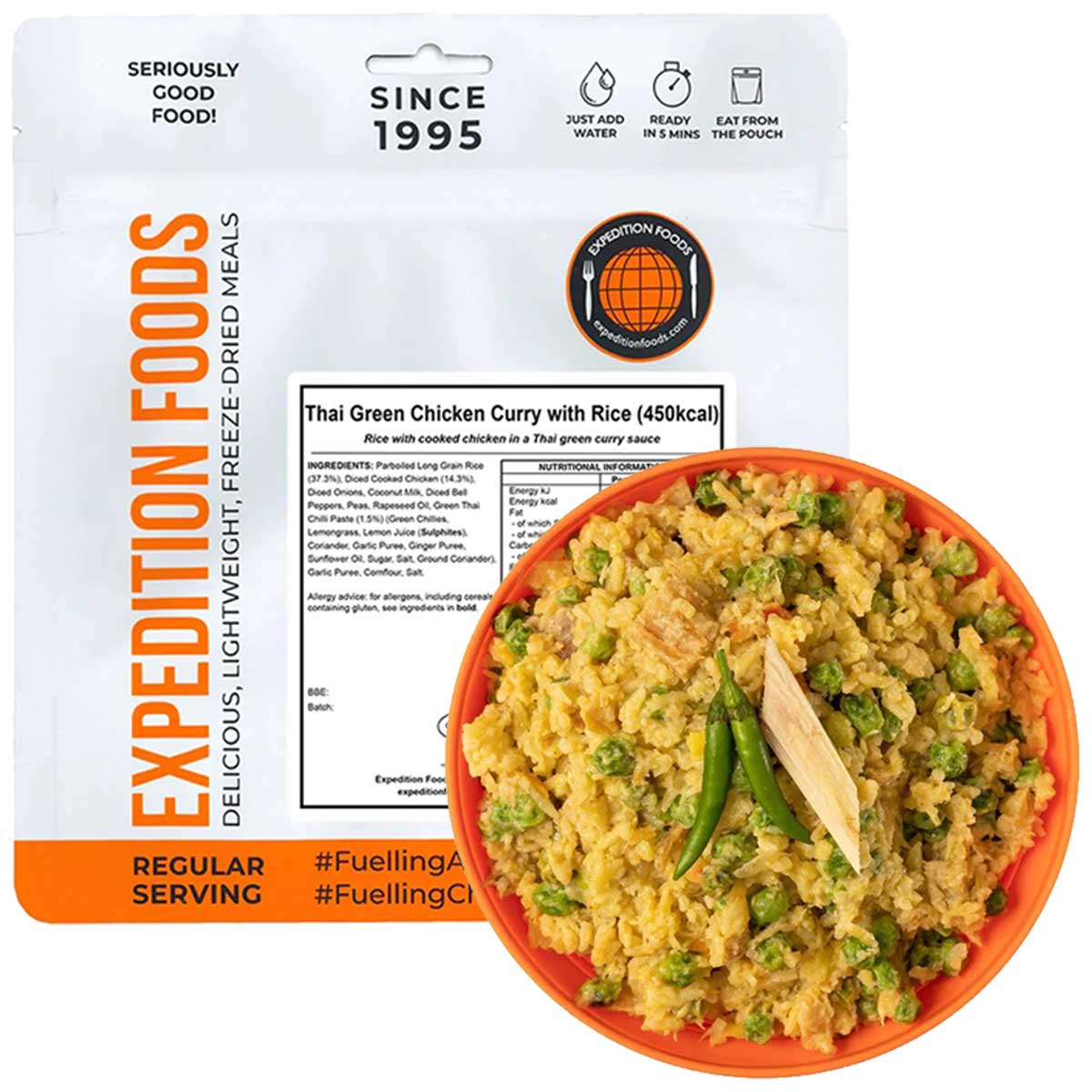 expedition foods thai green curry with rice 450 kcal