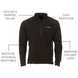 features of snugpak impact black fleece shirt