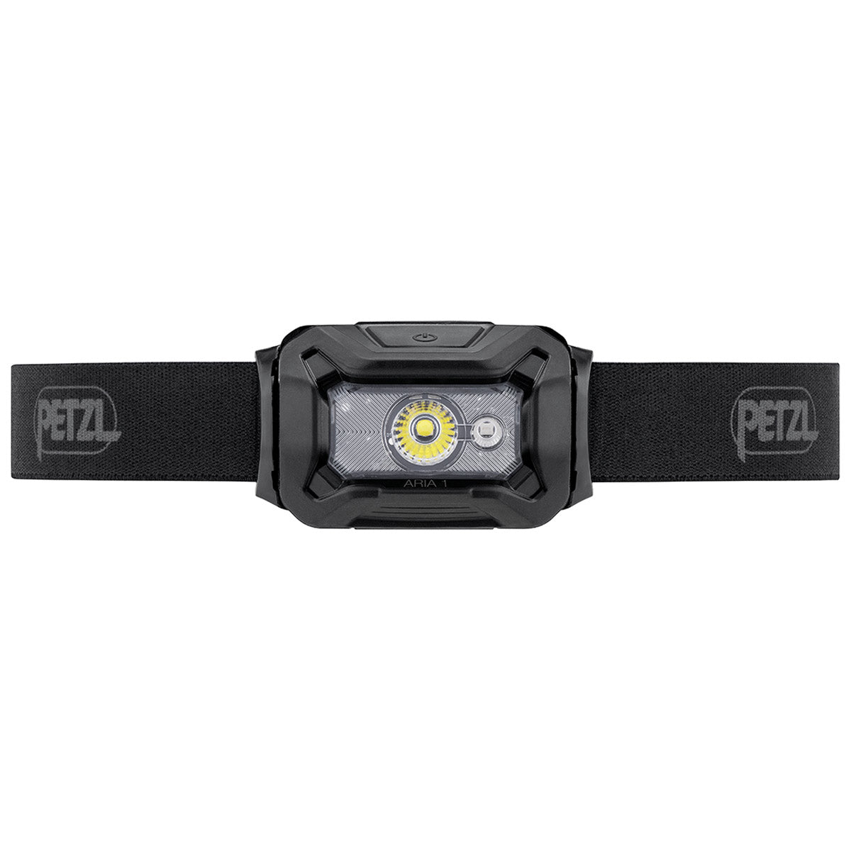 front of black petzl aria 1 rgb headlamp