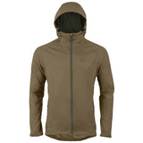 front view highlander stow go rain jacket ranger green