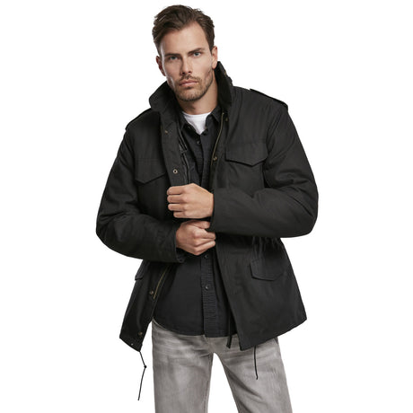 front view of brandit m65 field black jacket