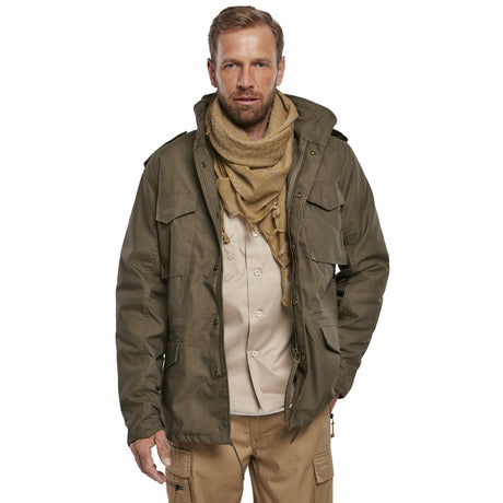 front view of brandit m65 field olive jacket