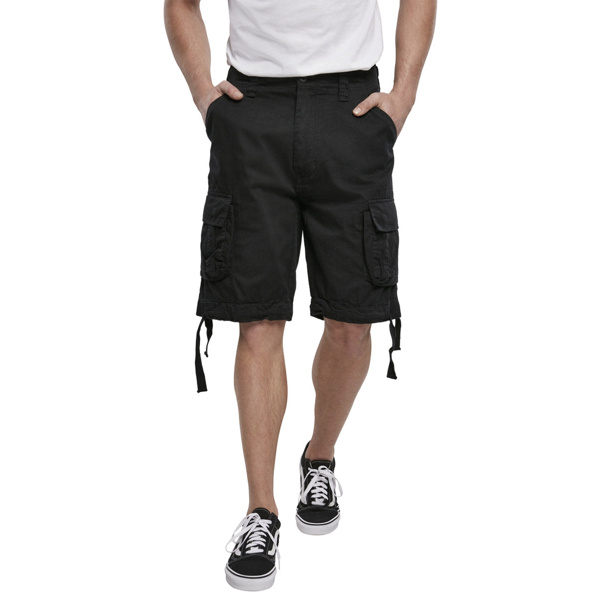 front view of brandit urban legend black shorts