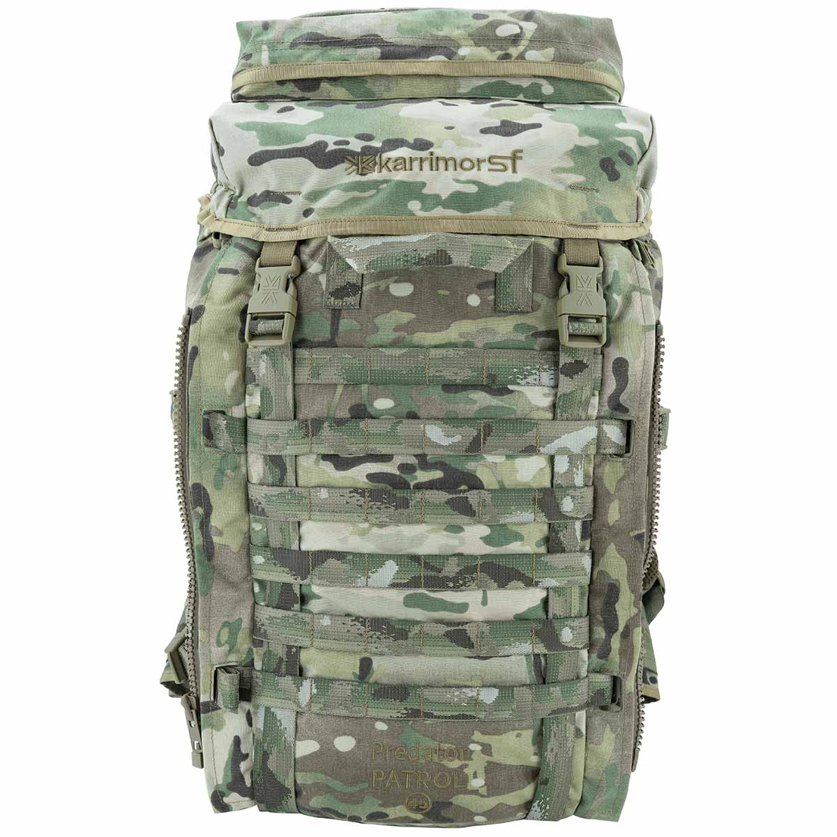 front view of karrimor sf multicam predator patrol pack 45 litre