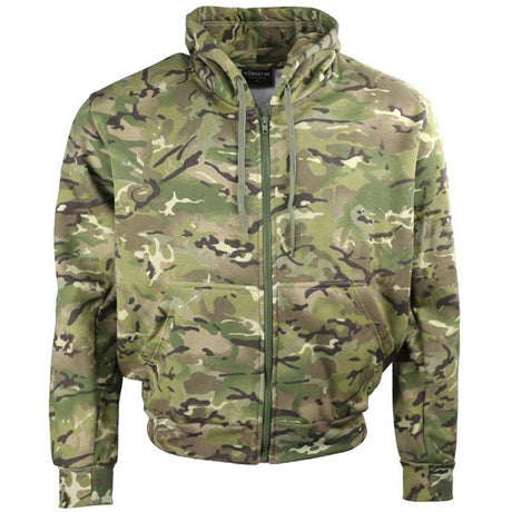 front view of kombat hoodie btp camo