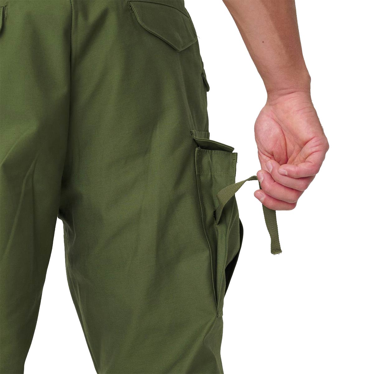 helikon olive green m65 trousers nyco sateen with webbing attachment on cargo pockets