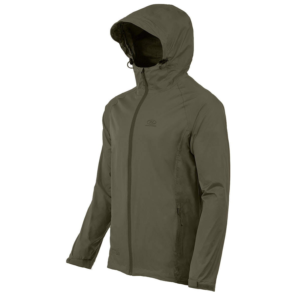 Highlander Stow Go Waterproof Jacket Olive Green