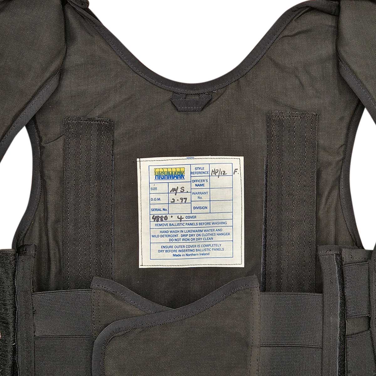 highmark inner label for overt stab bulletproof vest