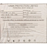 information label for female hawk overt stab vest