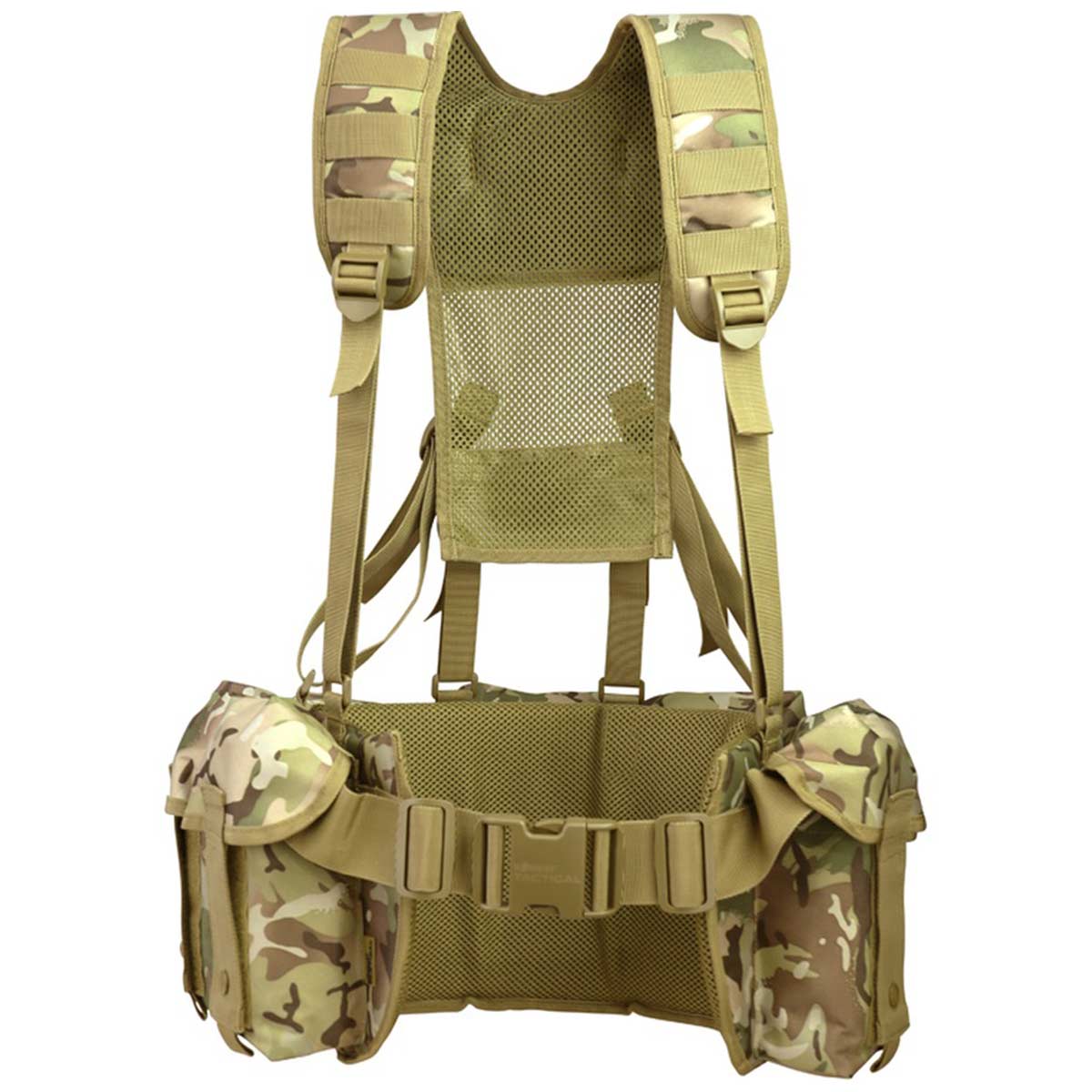 kombat cadet mod assault webbing with adjustable yoke btp camouflage