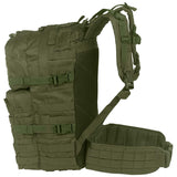 kombat green 40 litre molle assault pack side view