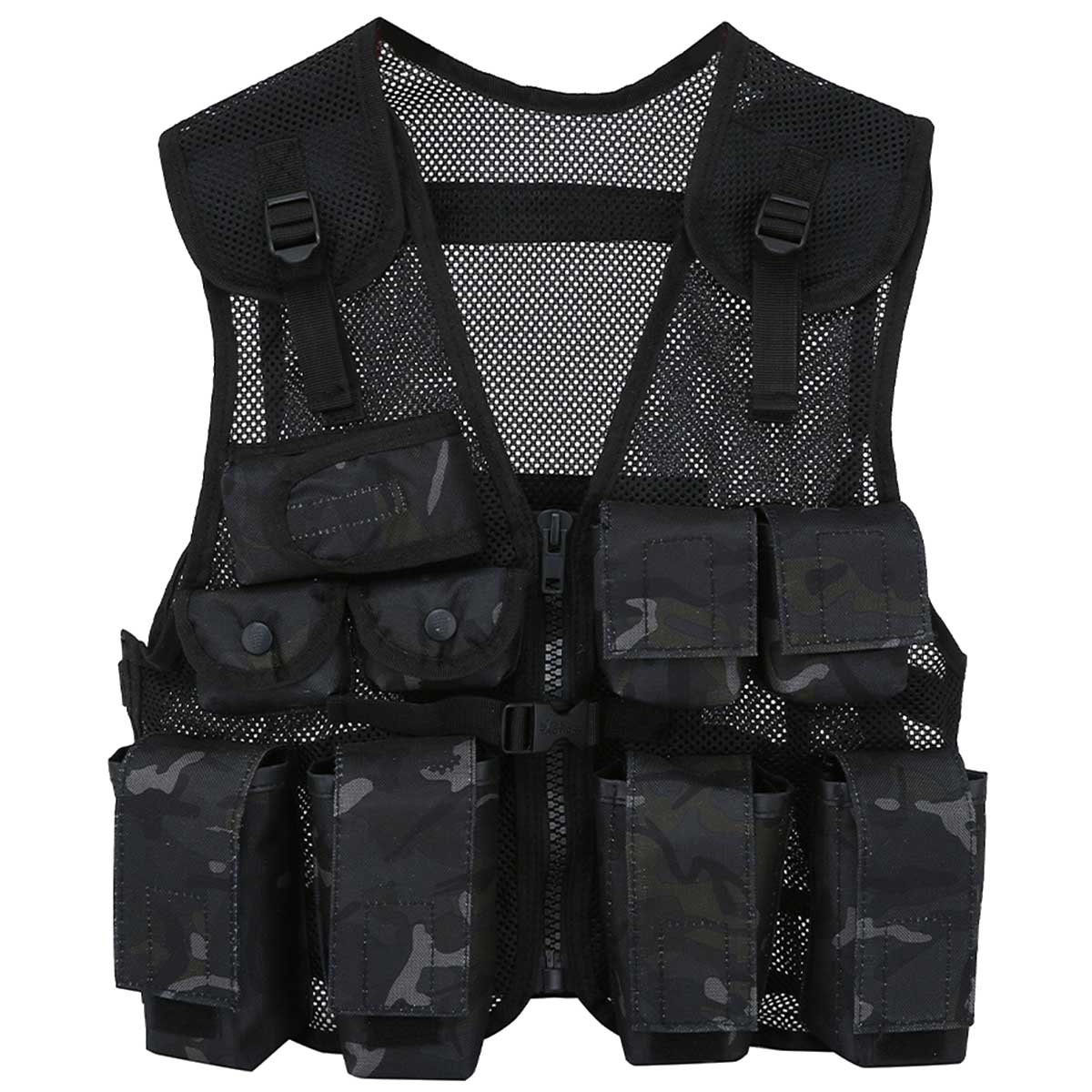 kombat kids assault vest btp black camo