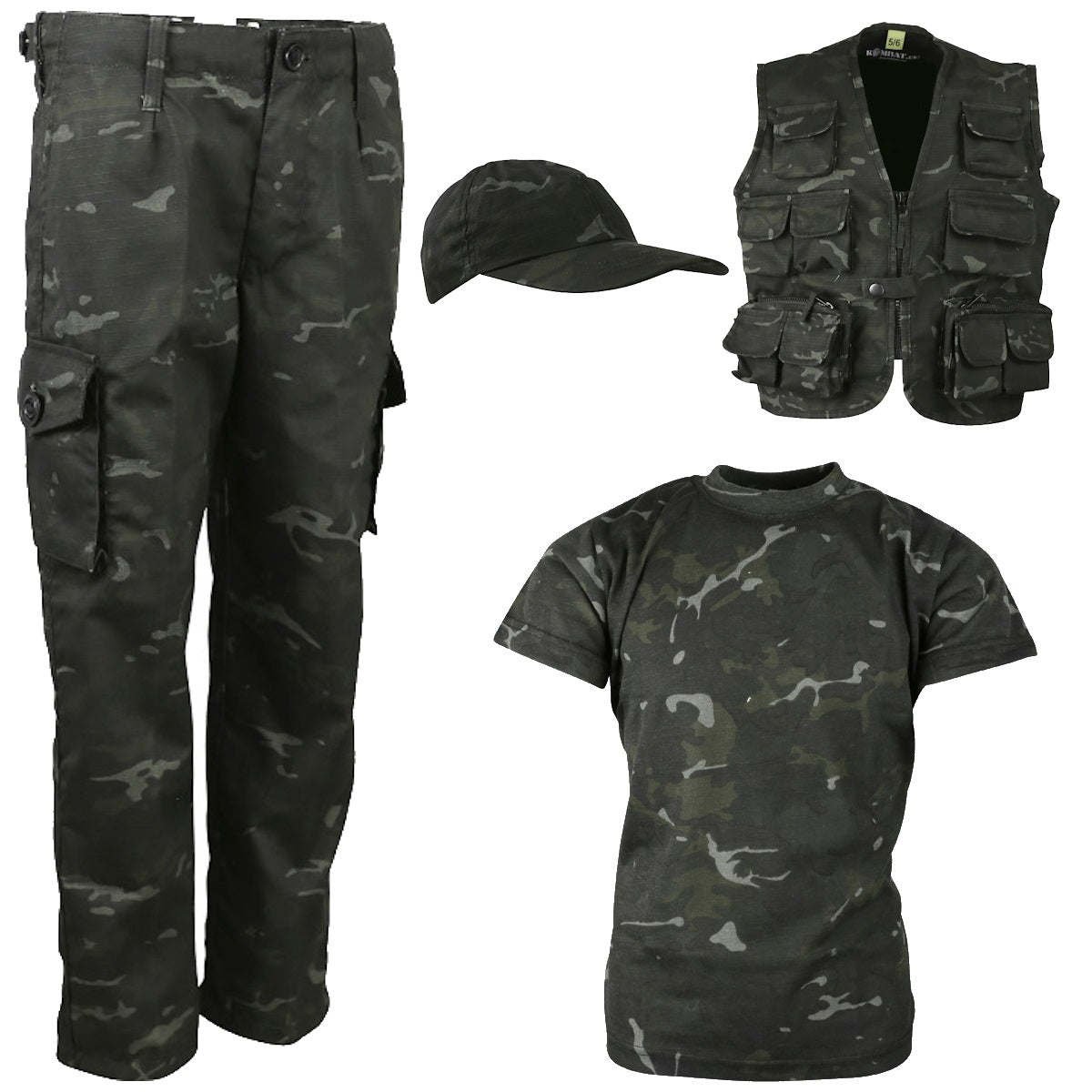 kombat kids explorer army kit btp black camo