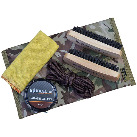 kombat military brown boot polishing kit