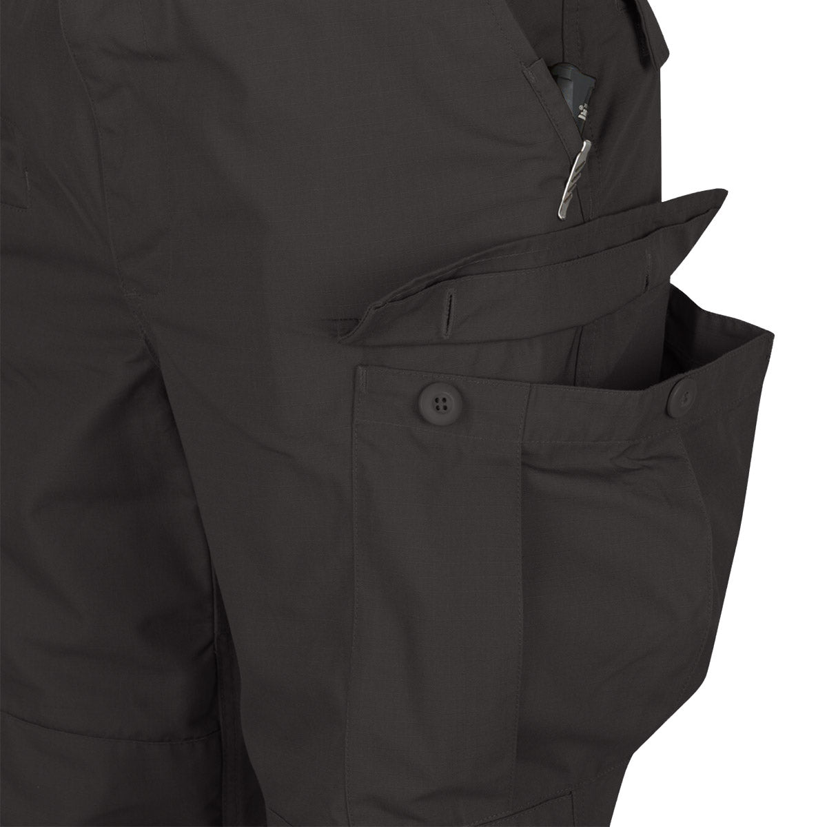 large cargo leg pockets on grey bdu mk2 helikon trousers