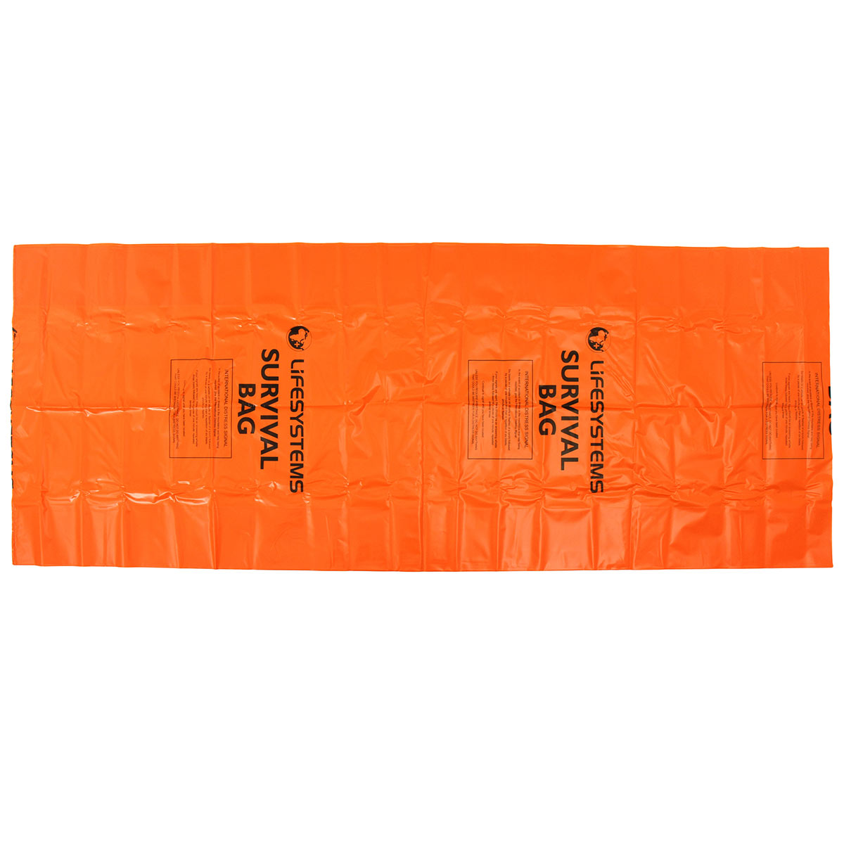 lifesystems orange survival bag unfolded