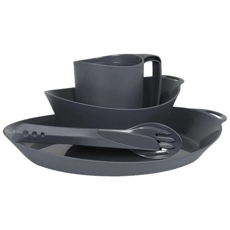 lifeventure ellipse camping tableware set graphite