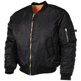 mfh us ma1 bomber flight jacket black