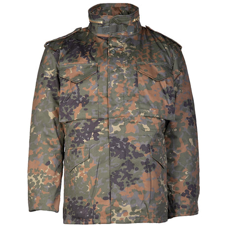 mil tec classic m65 field jacket with liner flecktarn camo