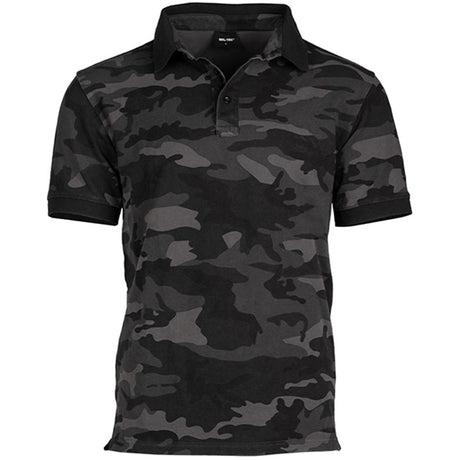 mil tec short sleeve polo shirt dark camo