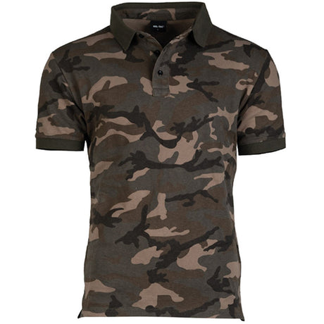 mil tec short sleeve polo shirt woodland camo