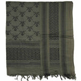 mil tec shemagh head scarf skull black olive folded