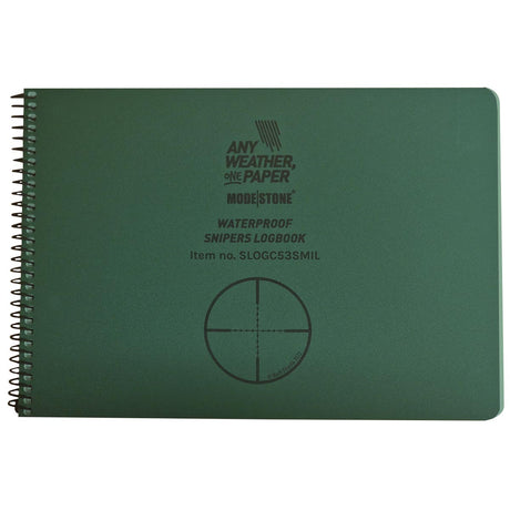 modestone snipers waterproof logbook data notebook green