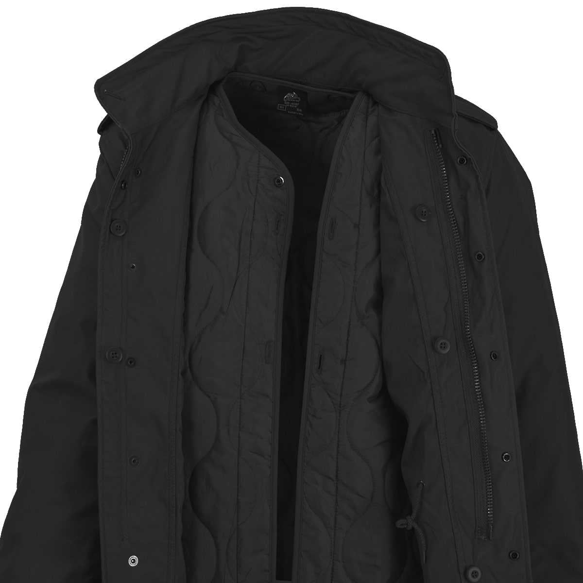 nyco sateen helikon m65 black jacket inner detachable liner