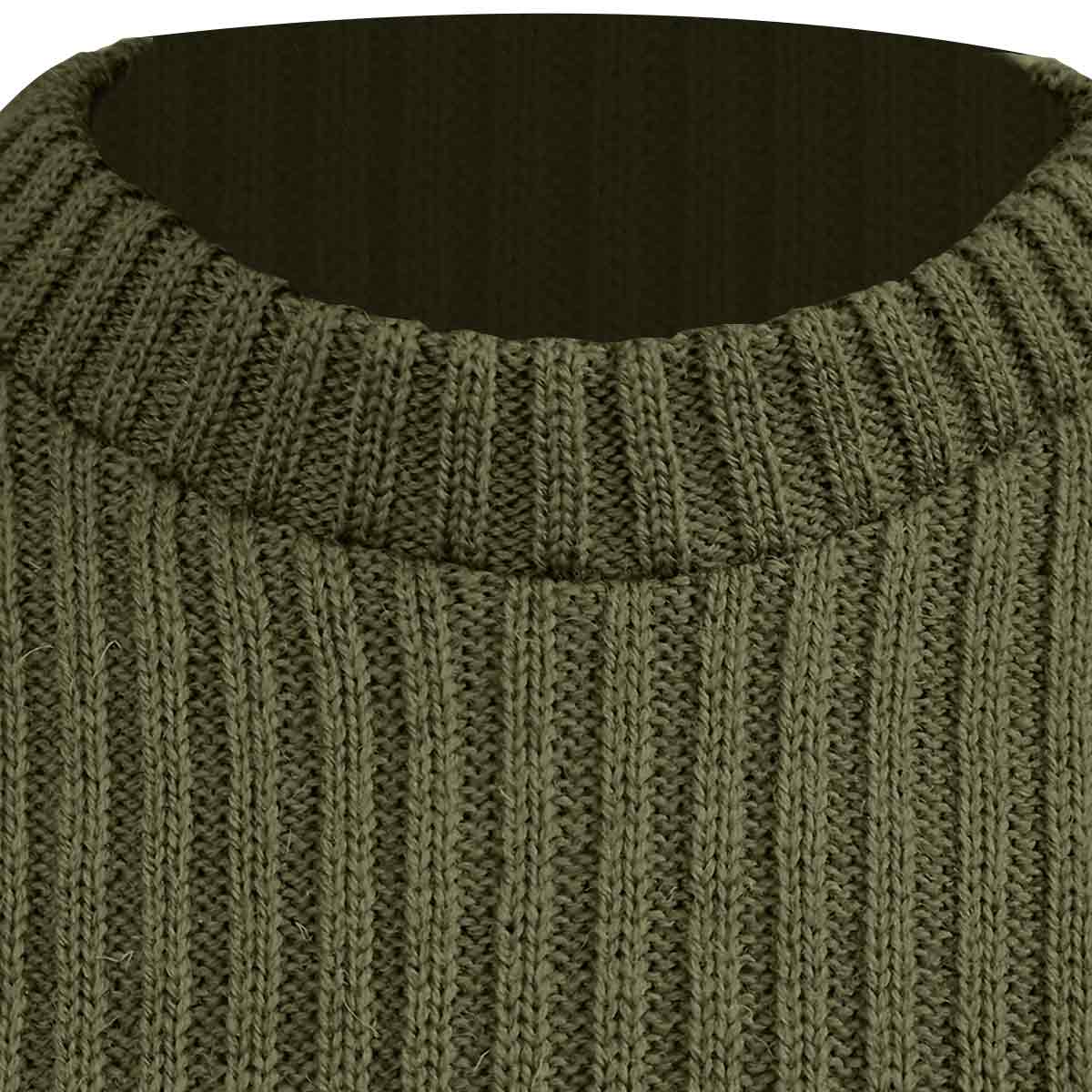 Woolly Pully Army Jumper with Patches Olive