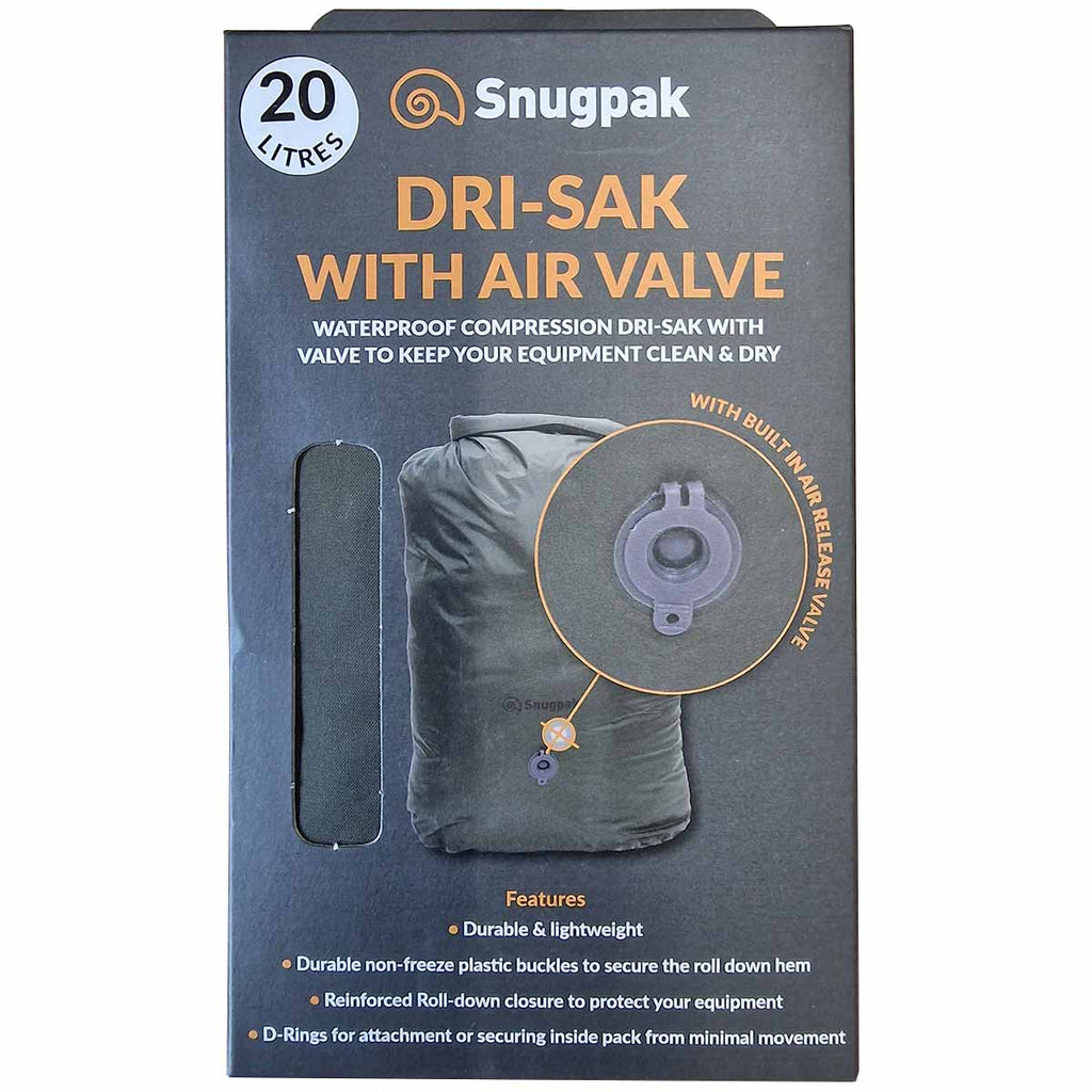 Snugpak Dri-Sak with Air Valve 20L Olive - Free Delivery