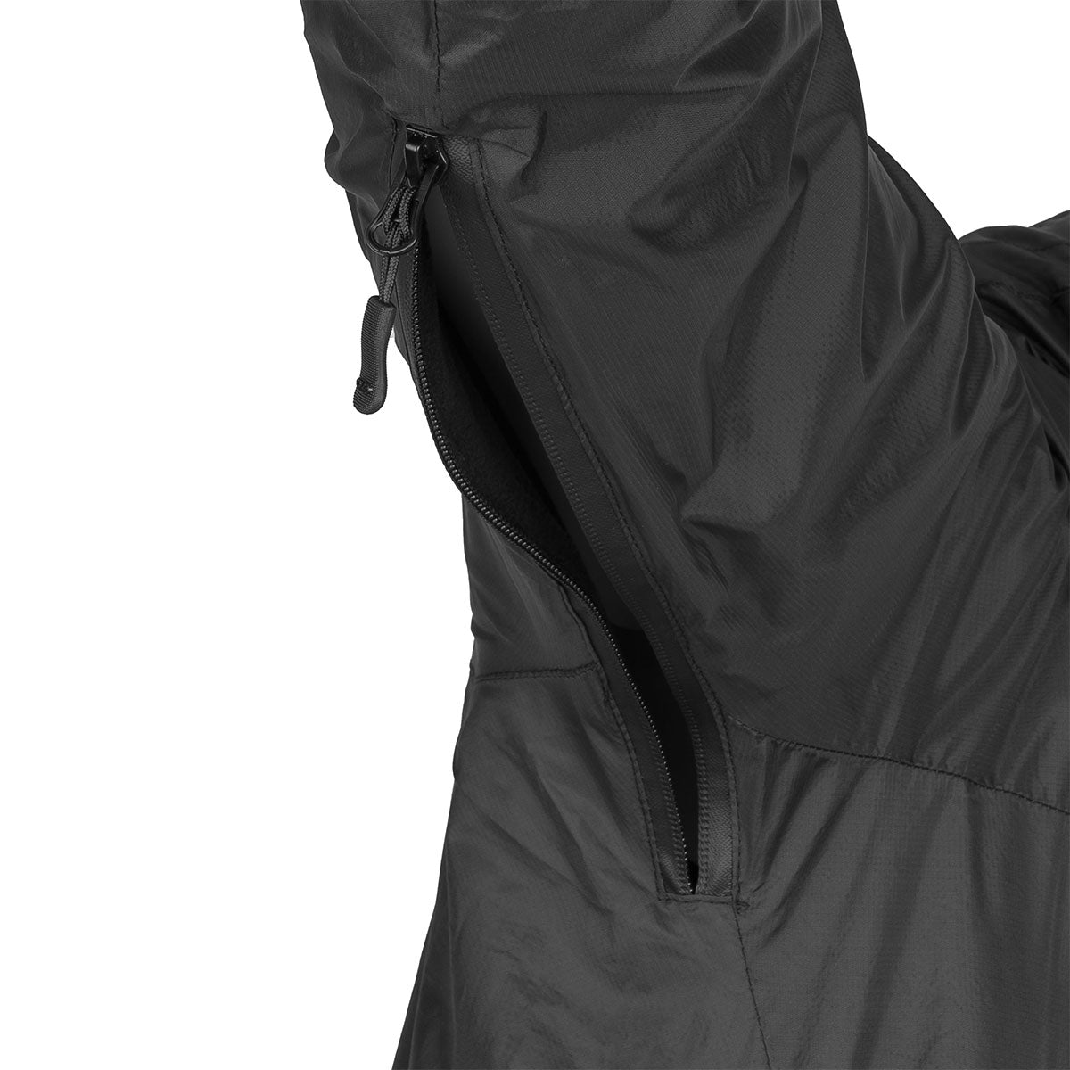 pit zips on highlander halo full zip black jacket